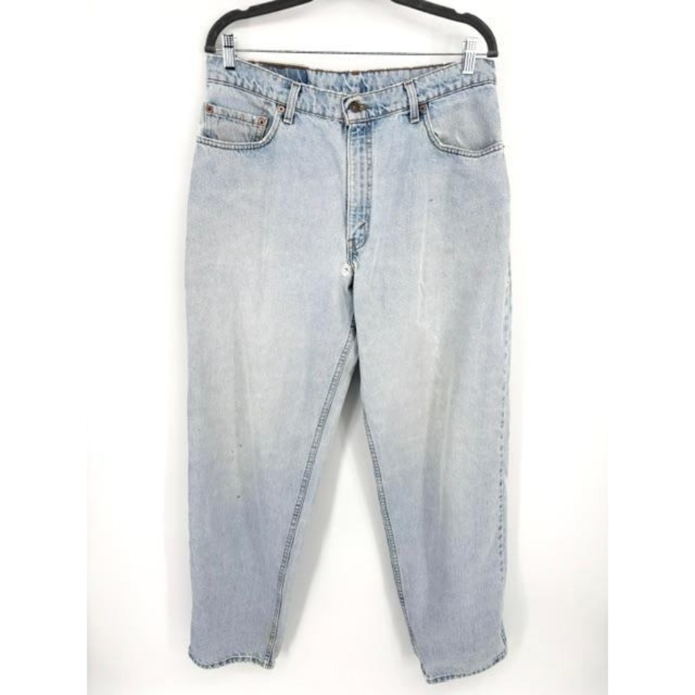Vintage Levi's 570 Baggy Fit Jeans Light Wash Grunge 90s Men's 34X34 Made in USA